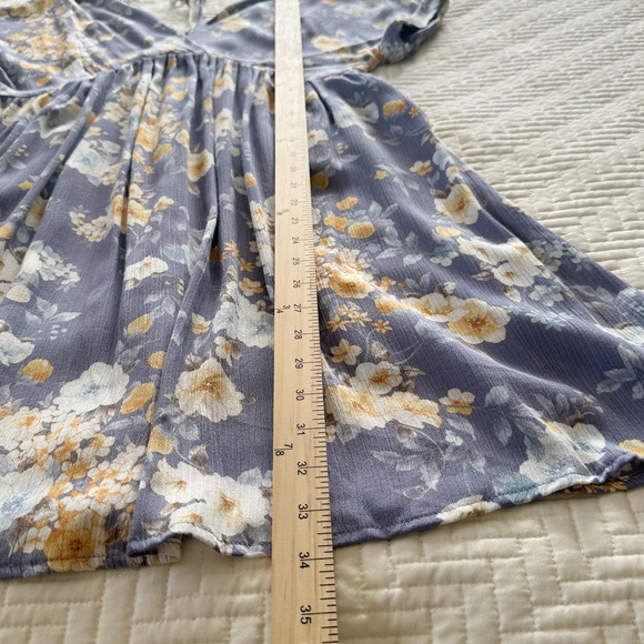 NWT Final Touch Maternity Blue Floral V-Neck Short Sleeve Dress Size Small - Picture 8 of 8